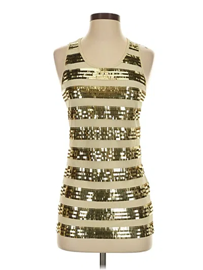 Pre-owned Ya Los Angeles Sleeveless Top Gold Halter Neckline Tops