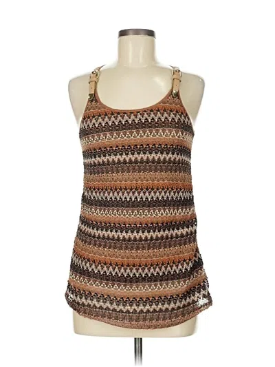 Pre-owned Ya Los Angeles Tank Top Brown Halter Neckline Tops