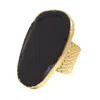 Yaa Yaa London Women's Black / Gold Ultra Mega Black Gemstone Gold Statement Ring