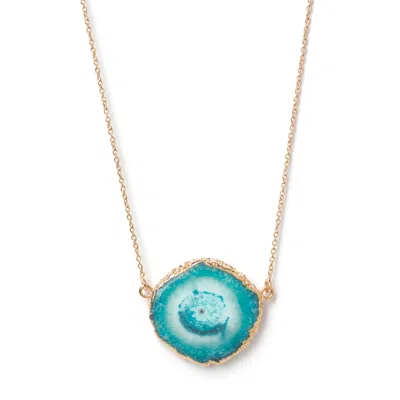 Yaa Yaa London Women's Blue Solar Power Turquoise Gemstone & Rose Gold Vermeil Necklace