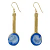 Yaa Yaa London Women's Gold / Blue Blue Geode Drop Gemstone Earrings
