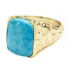 Yaa Yaa London Women's Gold / Blue 'happy' Turquoise Gemstone Gold Ring