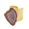 Yaa Yaa London Women's Gold / Brown Caramel Mega Gemstone Gold Statement Ring In Multi