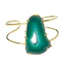 Yaa Yaa London Women's Gold / Green Green Gemstone Summer Love Cuff Bracelet - Vertical In Multi