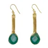 Yaa Yaa London Women's Gold / Green Green Geode Drop Gemstone Earrings