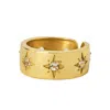 Yaa Yaa London Women's Gold / White / Neutrals Love You Forever Gemstone Gold Vermeil Ring In Multi