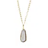 Yaa Yaa London Women's Gold / White / Neutrals Ultra Natural White Agate Super-long Gold Pendant Necklace In Multi