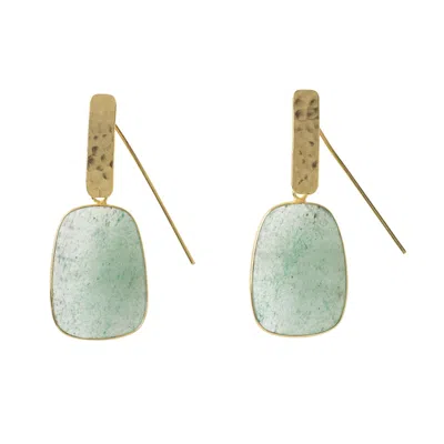 Yaa Yaa London Women's Green / Gold Green Strawberry Quartz Egypt Gold Earrings