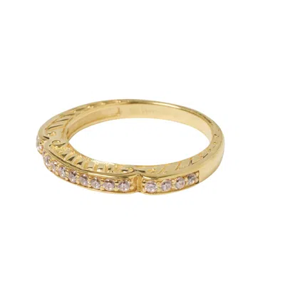 Yaa Yaa London Women's Jeweled Stacking Gold Ring - Pink Zircon