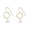 Yaa Yaa London Women's Neutrals / Gold Quiet Luxury Gold Hoop Crystal Drop Earrings