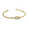 Yaa Yaa London Women's Neutrals / Gold Quiet Luxury Irregular Crystal Gold Bangle In Gold