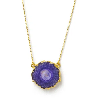 Yaa Yaa London Women's Purple 'solar Power' Gold Vermeil Gemstone Necklace