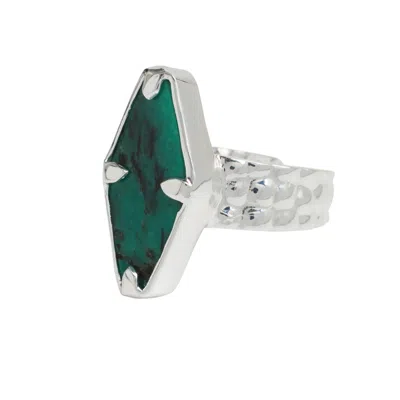 Yaa Yaa London Women's Silver / Green / Blue Piccola Sterling Silver Turquoise Gemstone Ring