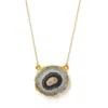 Yaa Yaa London Women's Solar Power Gold Vermeil Necklace In Black & Grey