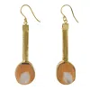 Yaa Yaa London Women's Yellow / Orange / Brown Caramel Apricot Geode Drop Gemstone Earrings