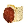 Yaa Yaa London Women's Yellow / Orange Burnt Orange Crystal Crush Gold Statement Ring