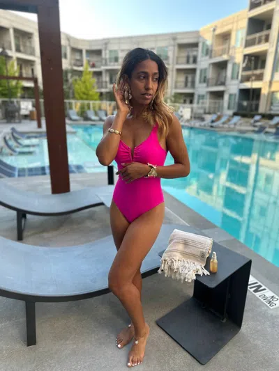 Yacht Club Access Bubble Glow One-piece Swimsuit In Pink