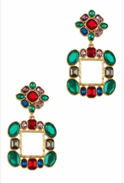 Yacht Club Access Women's Soirée Earrings In Multi-green In Metallic