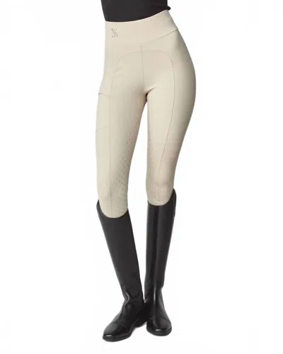 Yagya Compression Pull-on Riding Breeches Pant In Tan In White