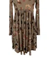 Yahada Leopard Babydoll Dress In Brown In Brown