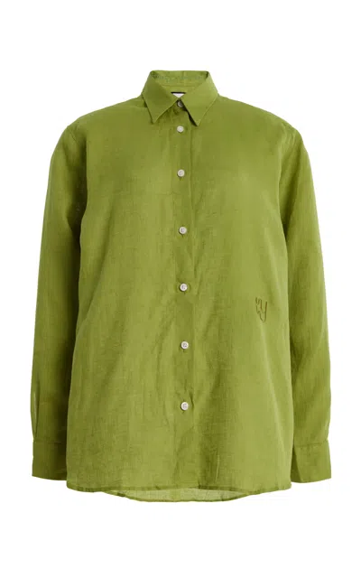 Yaitte Buoy Linen Shirt In Green