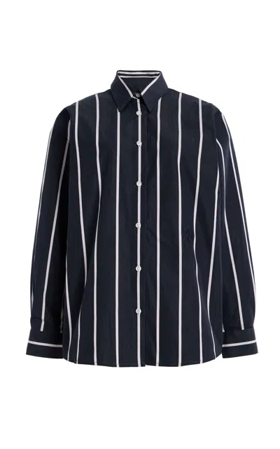 Yaitte Buoy Striped Cotton Shirt In Black