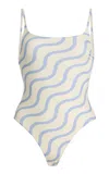 Yaitte Exclusive Riviera Printed One-piece Swimsuit In Blue