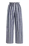 Yaitte Janeiro Jacquard-striped Cotton Trousers