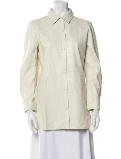 Pre-owned Yaitte Leather Blazer In Yellow