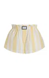 Yaitte Palma Jacquard-striped Cotton Shorts