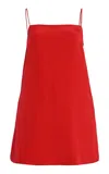 Yaitte Paros Silk Crepe Mini Dress In Red