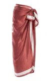 Yaitte Sail Silk Pareo In Red