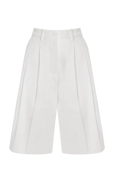 Yaitte Seoul Cotton-drill Long Shorts In White