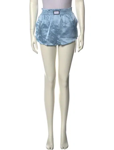 Pre-owned Yaitte Silk Mini Shorts In Blue