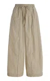 Yaitte Soller Pinstriped Cotton Wide-leg Pants In Stripe