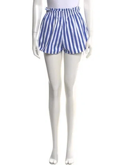 Pre-owned Yaitte Striped Mini Shorts In Blue