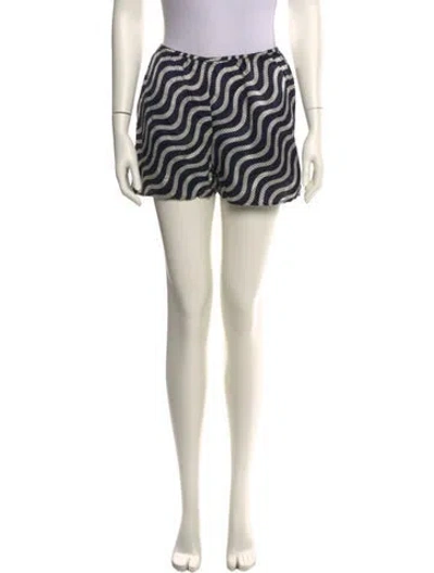 Pre-owned Yaitte Striped Mini Shorts In Neutral