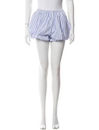Pre-owned Yaitte Striped Mini Shorts In White