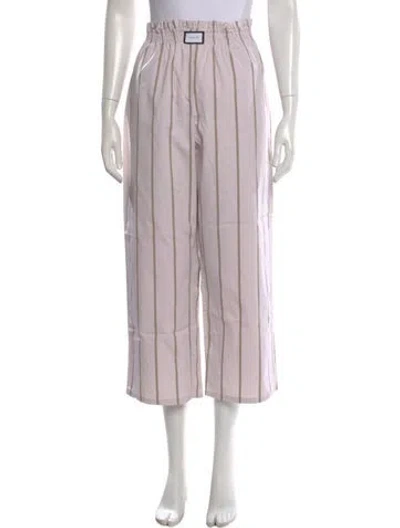 Pre-owned Yaitte Striped Wide Leg Pants In Purple