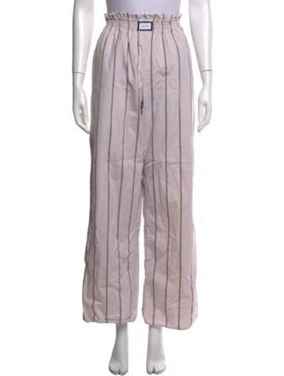 Pre-owned Yaitte Striped Wide Leg Pants In Purple