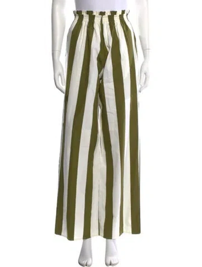 Pre-owned Yaitte Striped Wide Leg Pants W/ Tags In Green