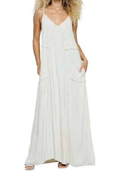 Yak & Yeti Boho Patchwork Maxi Dress In Natural In White