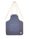 Yako&co Blue Minimalist Denim Apron In Blue