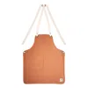 Yako&amp;co Brown Minimalist Vegan Leather Gardening Apron, Terracota In Brown