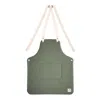 Yako&co Minimalist Vegan Leather Apron, Forest Green In Green