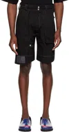 Yaku Black 7-poc Denim Shorts In Black