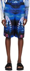 Yaku Blue 300ad Kojo Shorts In Blue