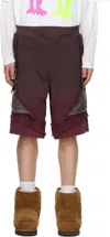 Yaku Burgundy Camo Magma Shorts In Multi