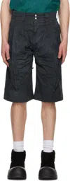 Yaku Gray Cocoon Shorts In Charcoal