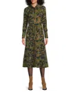 Yal Essentials Women's Floral Print Midi-shirtdress In Multi